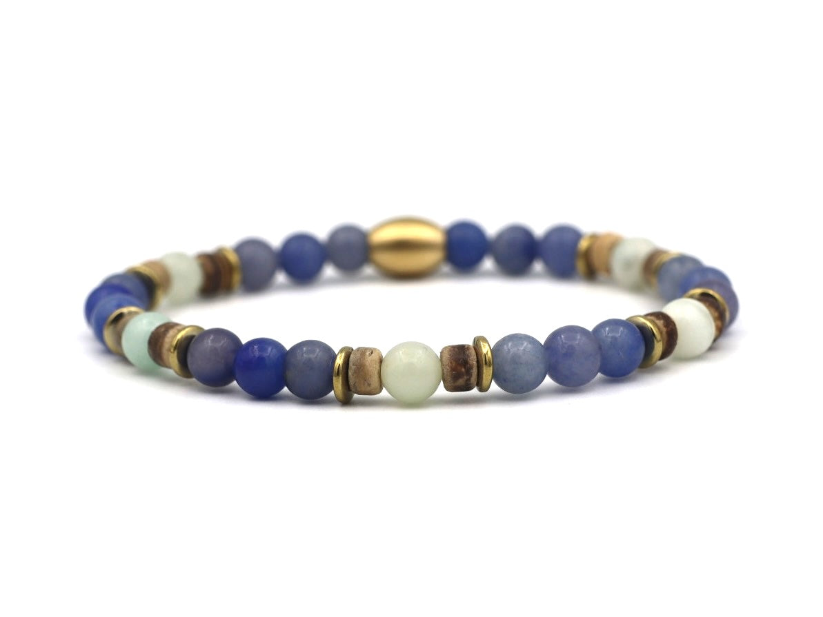 Enam kelapa blauwe kwarts (zilver of goud)