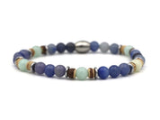 Enam kelapa blauwe kwarts (zilver of goud)