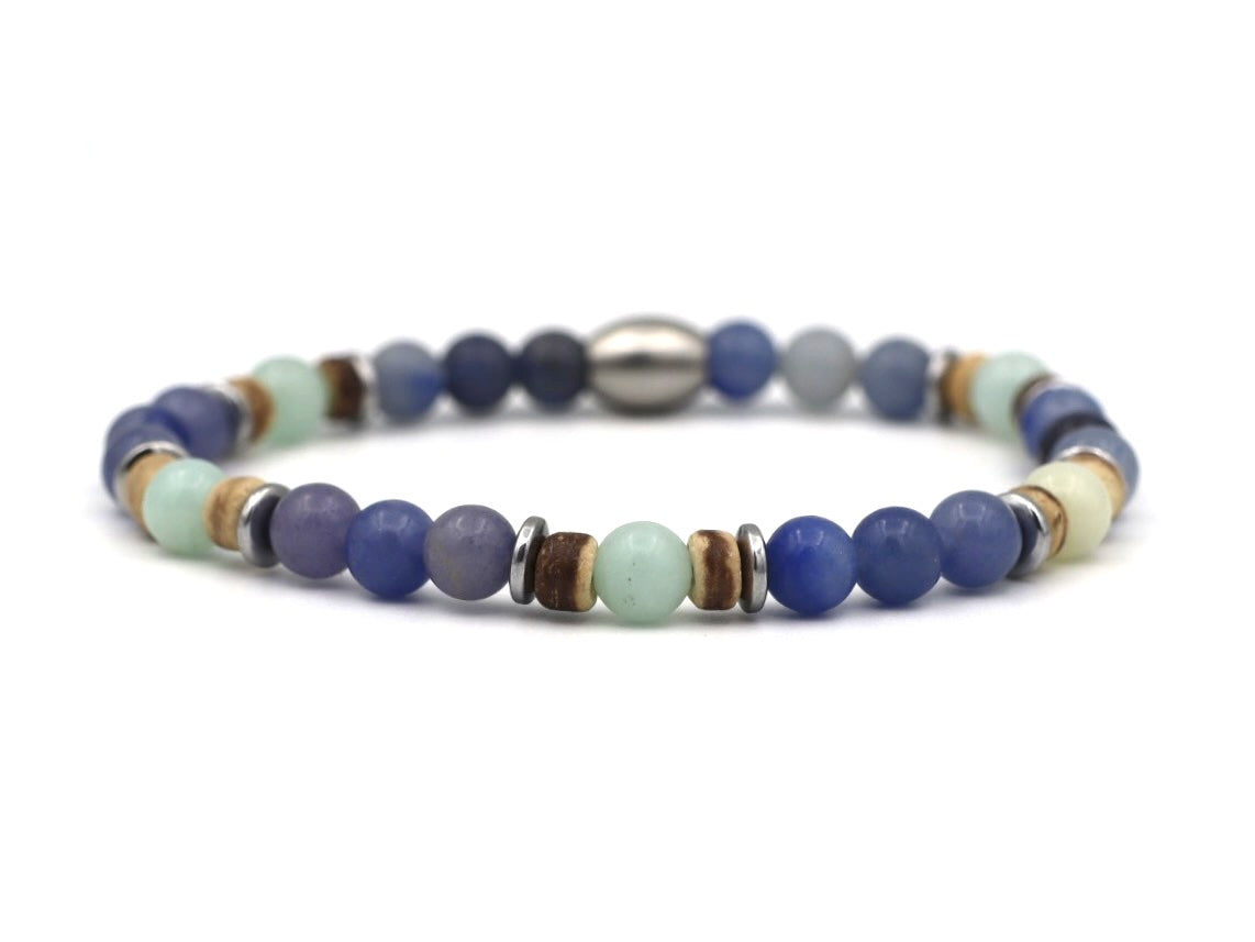 Enam kelapa blauwe kwarts (zilver of goud)
