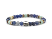 Enam kelapa blauwe kwarts (zilver of goud)