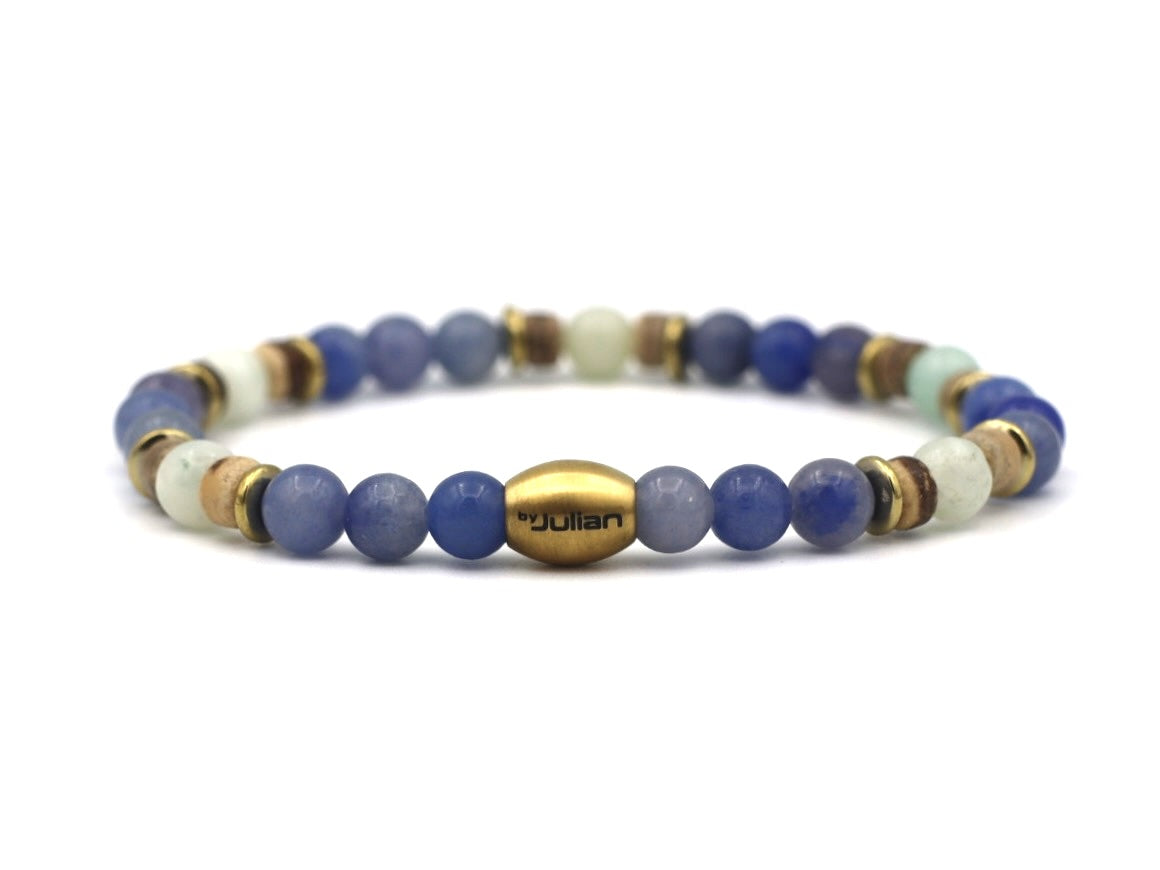 Enam kelapa blauwe kwarts (zilver of goud)