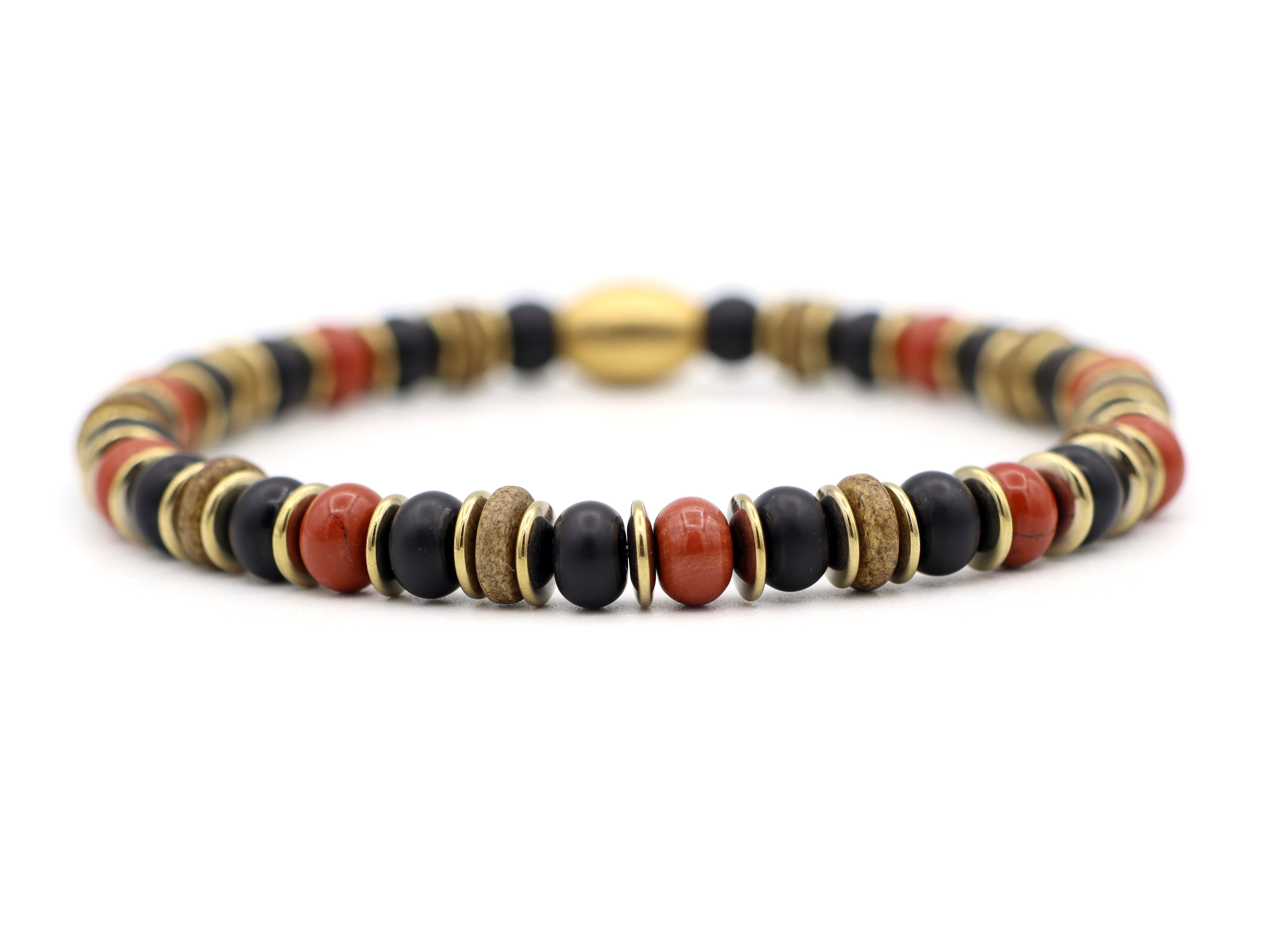 Enam segara rode jaspis en onyx (zilver of goud)