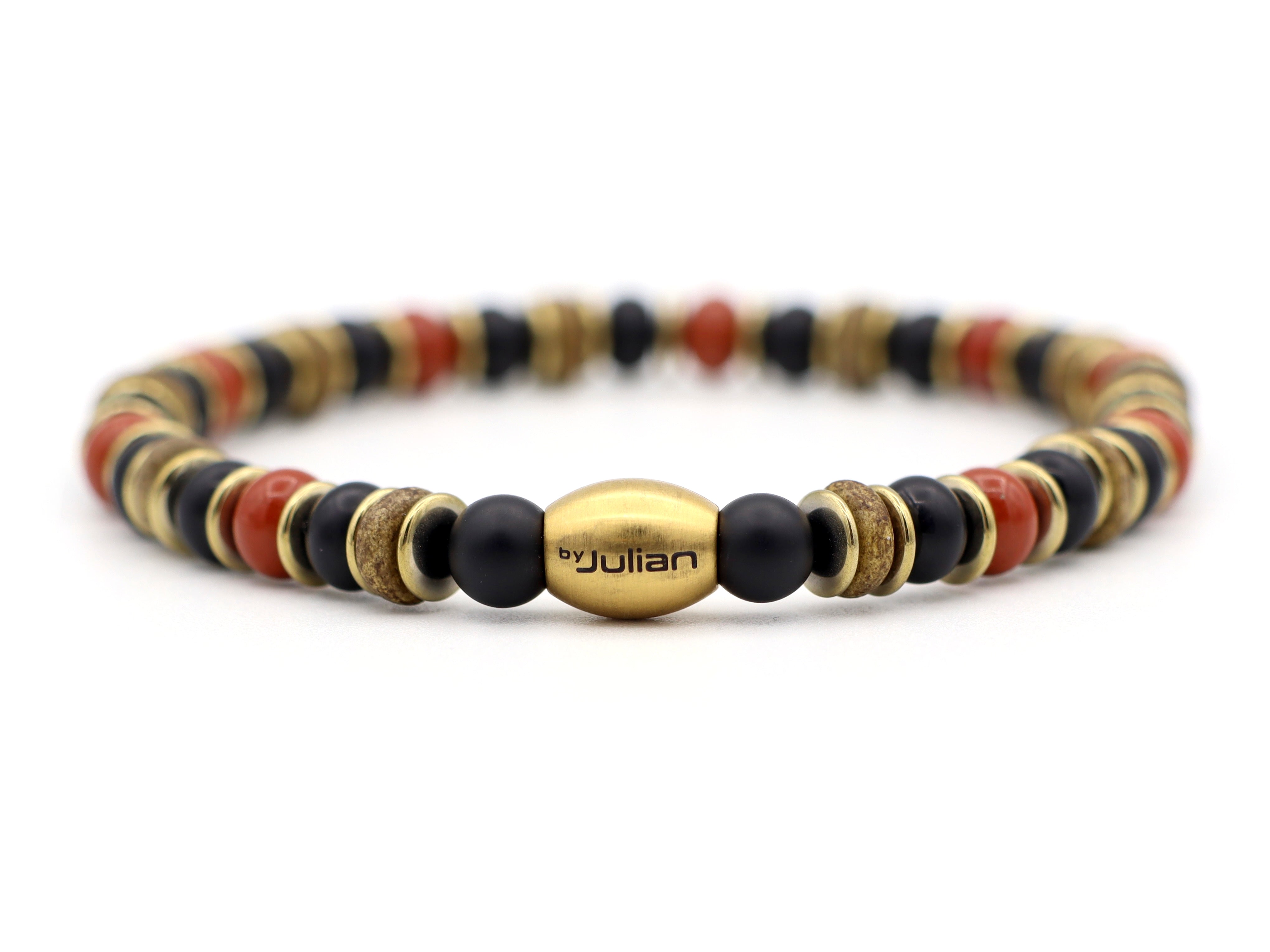 Enam segara rode jaspis en onyx (zilver of goud)