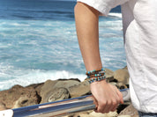 Enam campur blauw (zilver of goud)