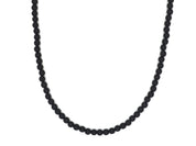 ketting Rantai Empat Onyx (4mm), roestvrij staal