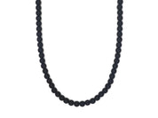 ketting Rantai Enam Onyx (6mm), roestvrij staal