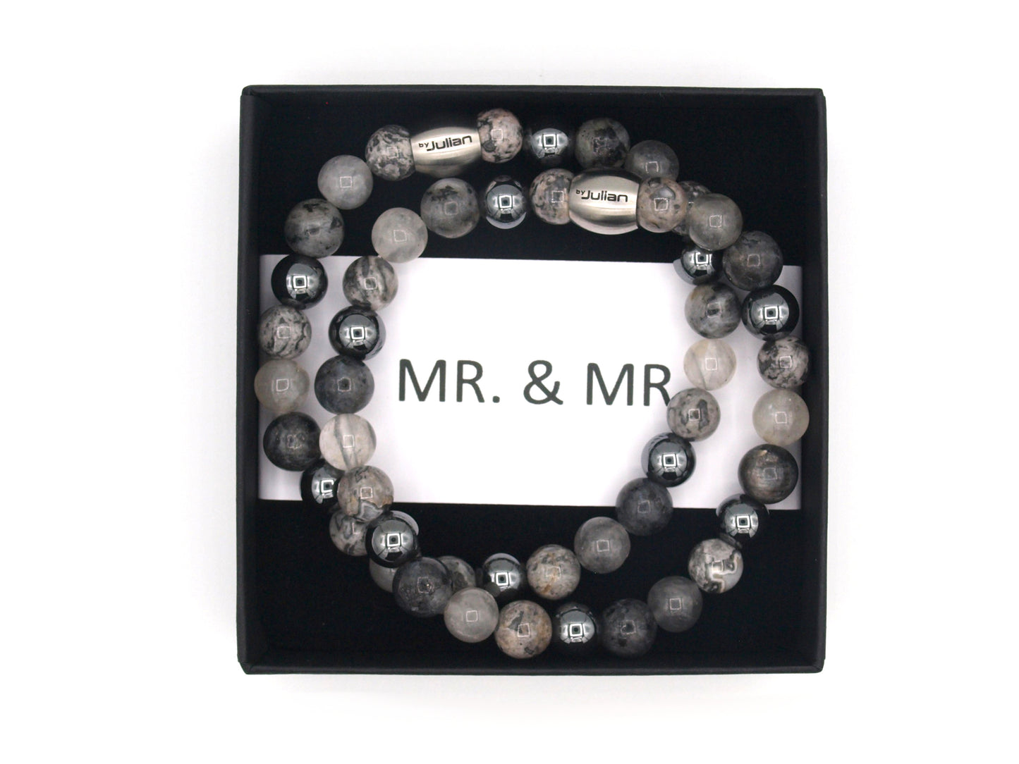 MR. & MR. bracelet set grey