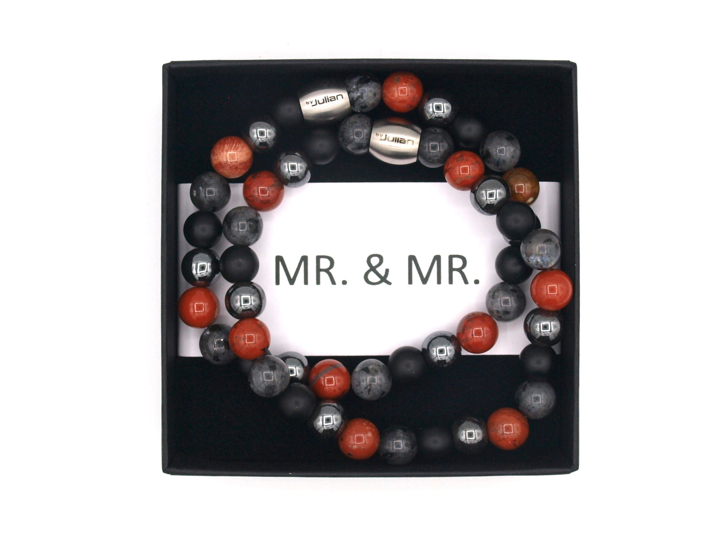 MR. & MR. bracelet set red and black