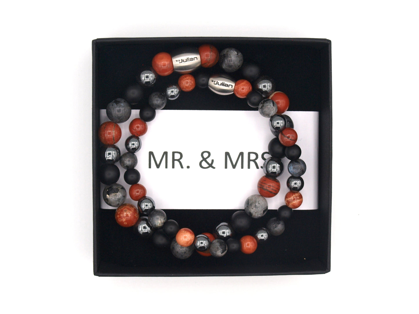Mr. & MRS. armbandenset rood/zwart
