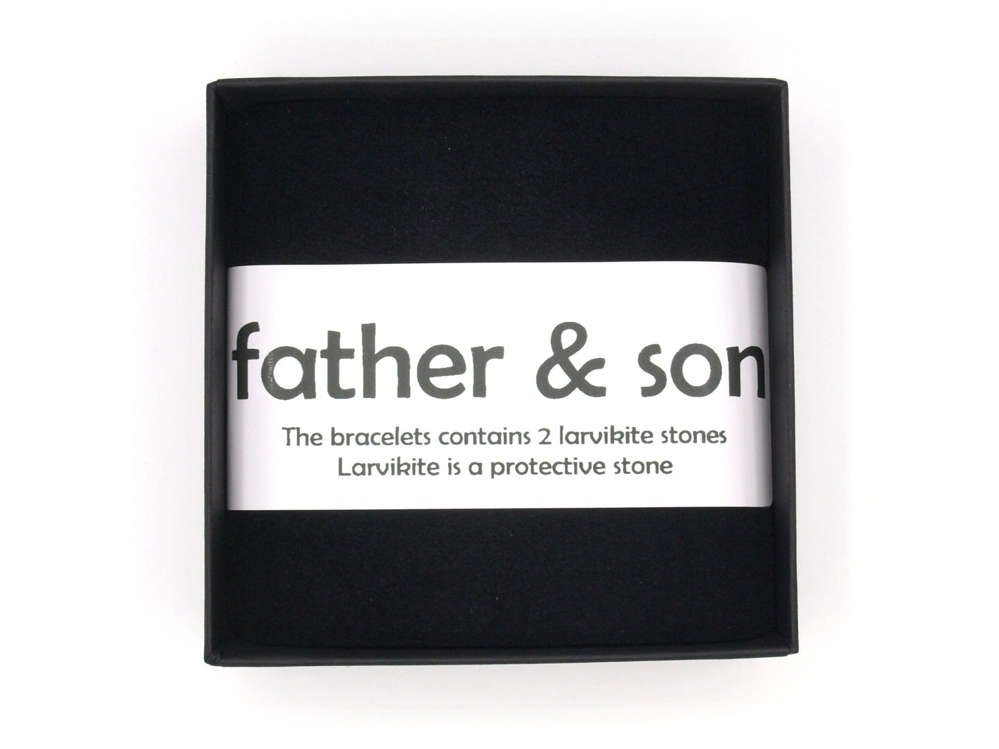Father and son bracelet set Larvikite