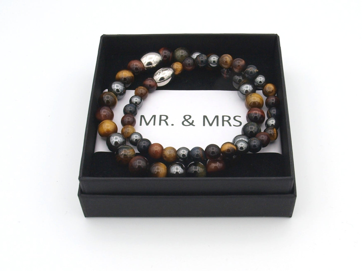 MR. & MRS. bracelet set brown